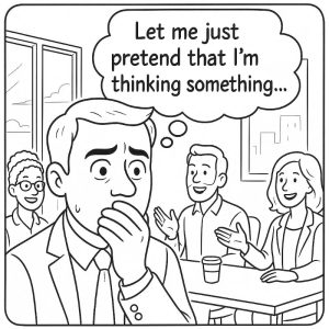 covering up my stutter by pretending to think