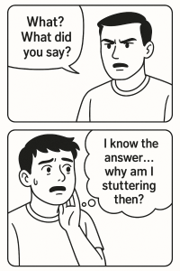 Stuttering when answering any question